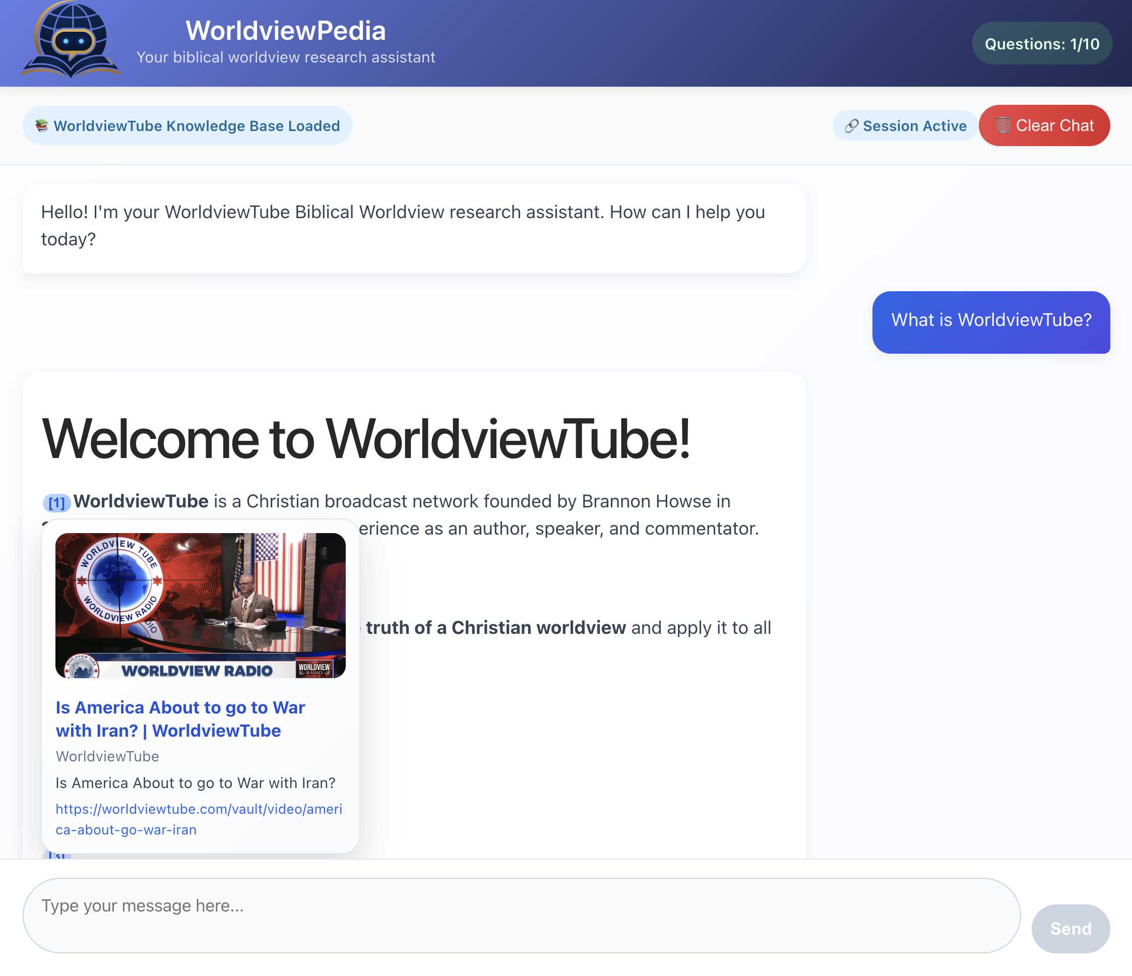 WorldviewPedia Research Assistant